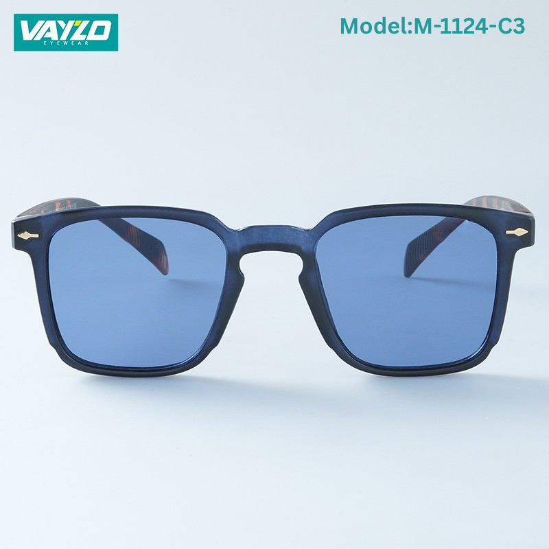 Oversized Square Frame Sunglass Tiger Blue