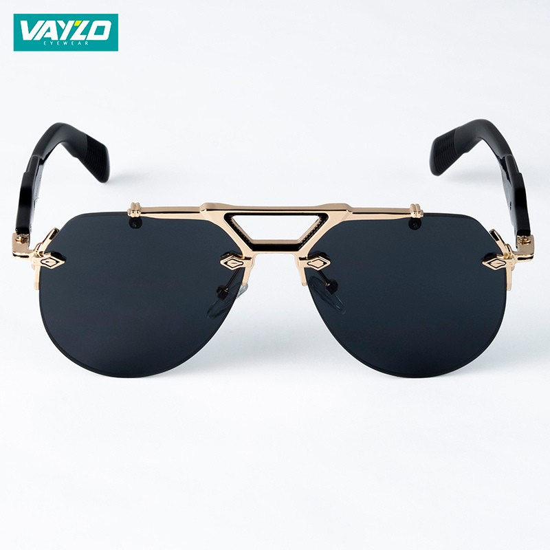 Aviator Black Golden Sunglass