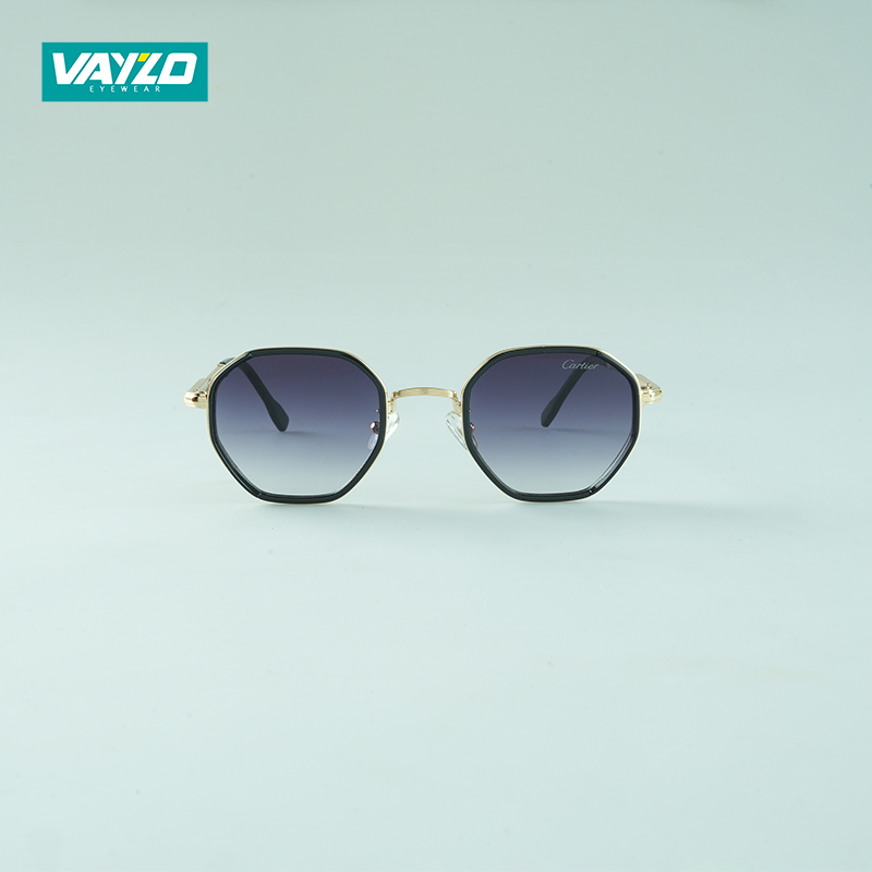 Hexagonal Golden Black Sunglass