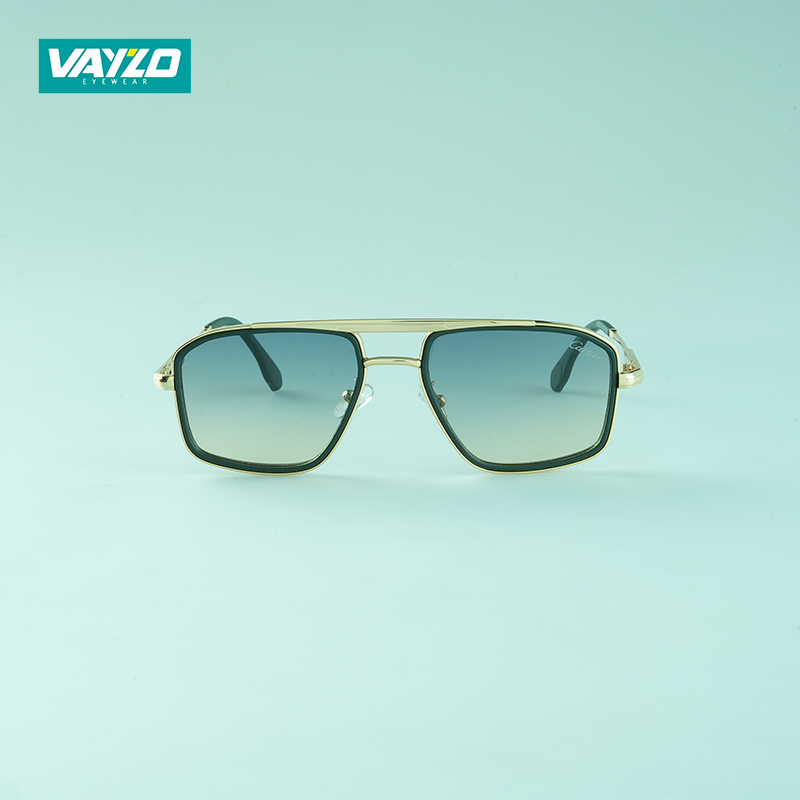 Double Bridge  Golden Green Sunglass