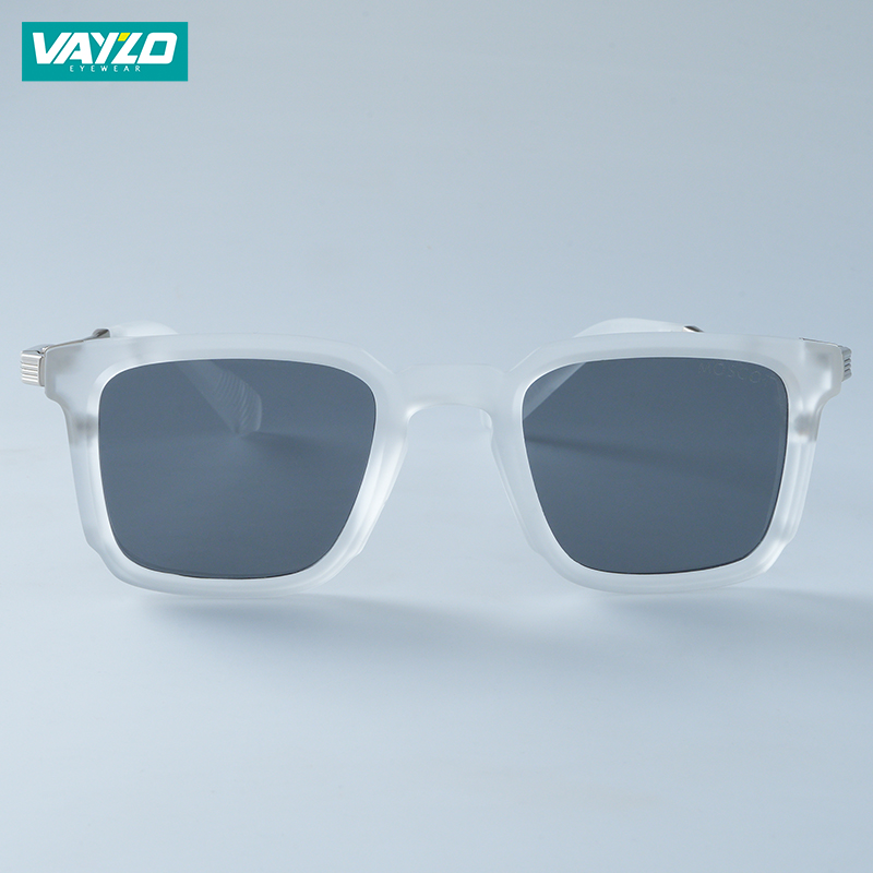 Polygon Square White Sunglasses for Men UV – 400
