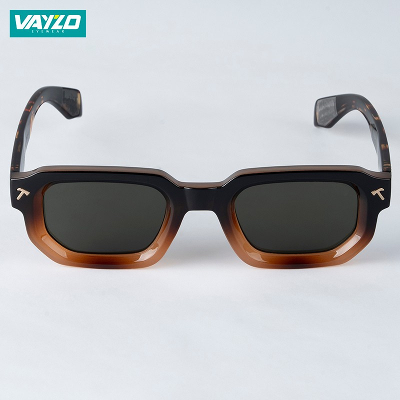 Retro Square Tiger blue Sunglass