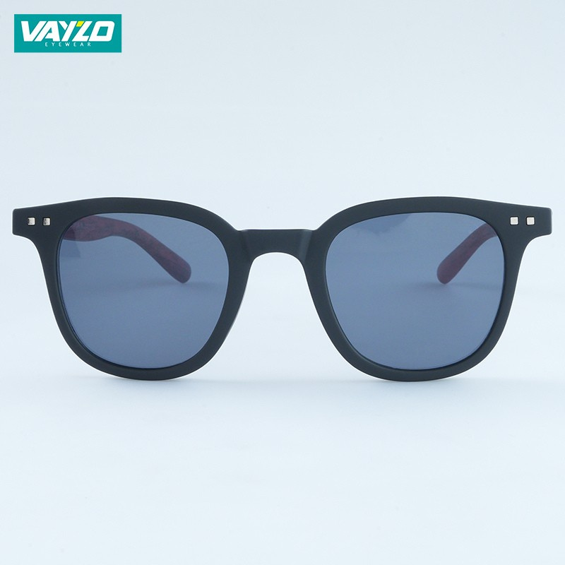 Squarish Round Maroon Black Sunglass