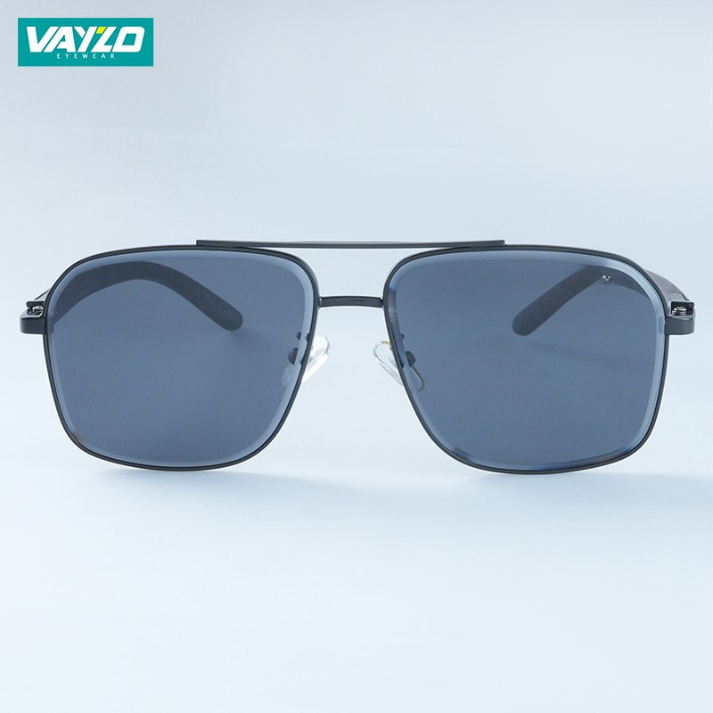 Square Aviator Ash Black Sunglass